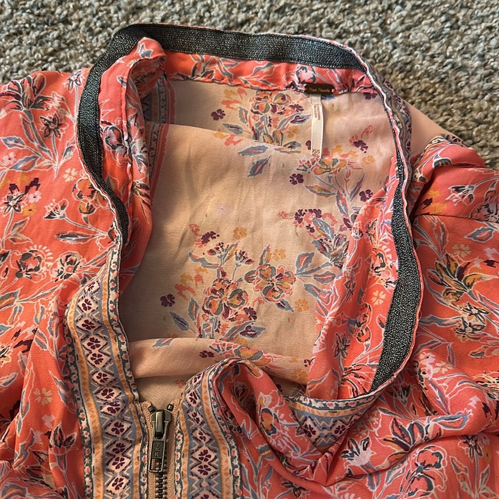 Free People 100% Polyester Light Jacket Floral Print - Picture 6 of 8